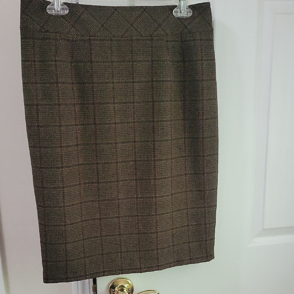 Classic Brown Plaid Skirt